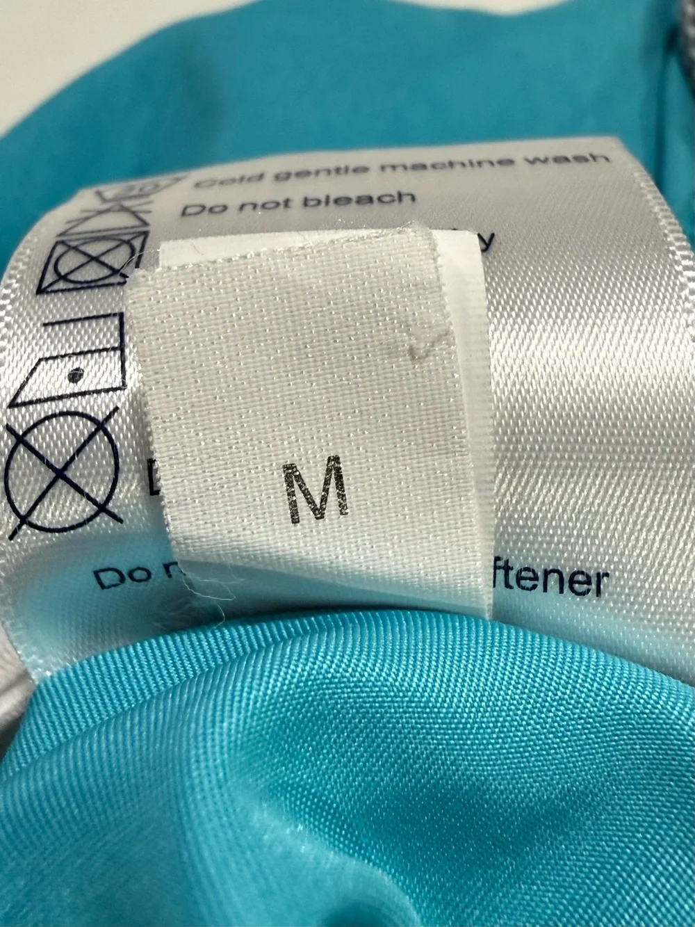 Tom & Teddy Swim Trunks Mens M Aqua Solid Board Shorts Beachwear